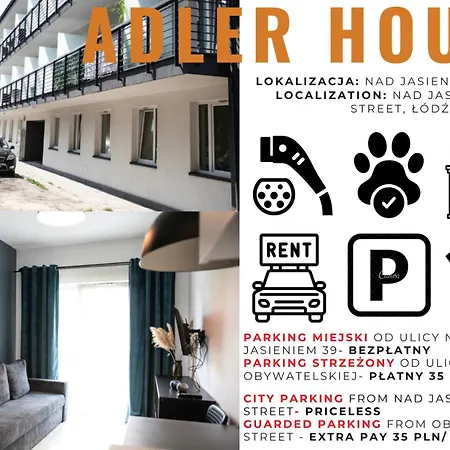 Apartament Adler House- Nowoczesny Glamour Z Prysznicem Pośrodku Łódź